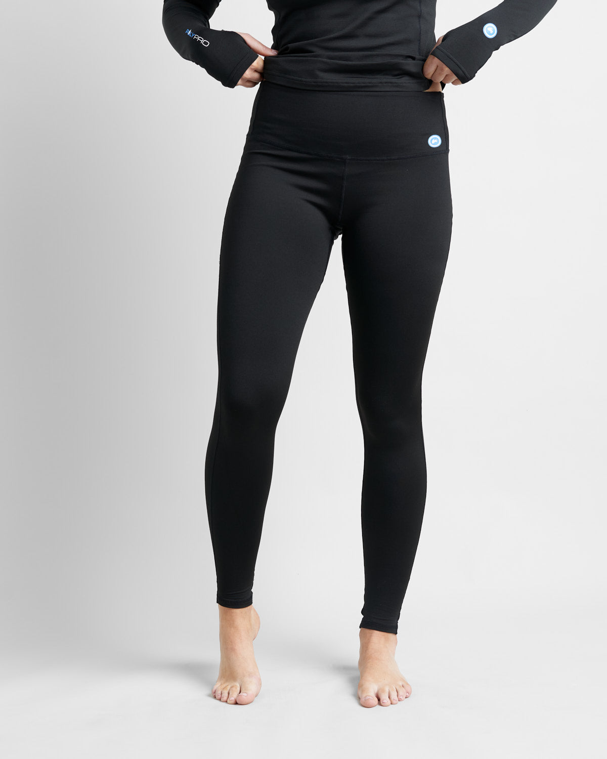 Rooster Thermal Polypropylene Leggings for Women. Black