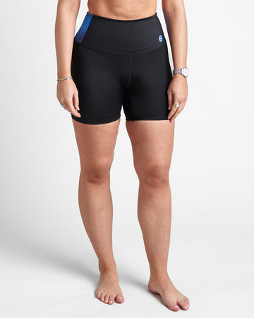 Womens High Waist Sports Shorts - AZURE
